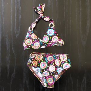 Brown & Pink Printed Swimsuit Penelope Mack 4T